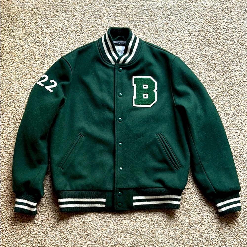Golden Bear x Brewster Studios 2023 Forest Green Wool Varsity Jacket XL MIUSA